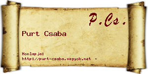 Purt Csaba névjegykártya